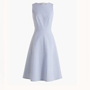 J. Crew Seersucker Fit & Flare Sleeveless Dress Size 4-
Like New